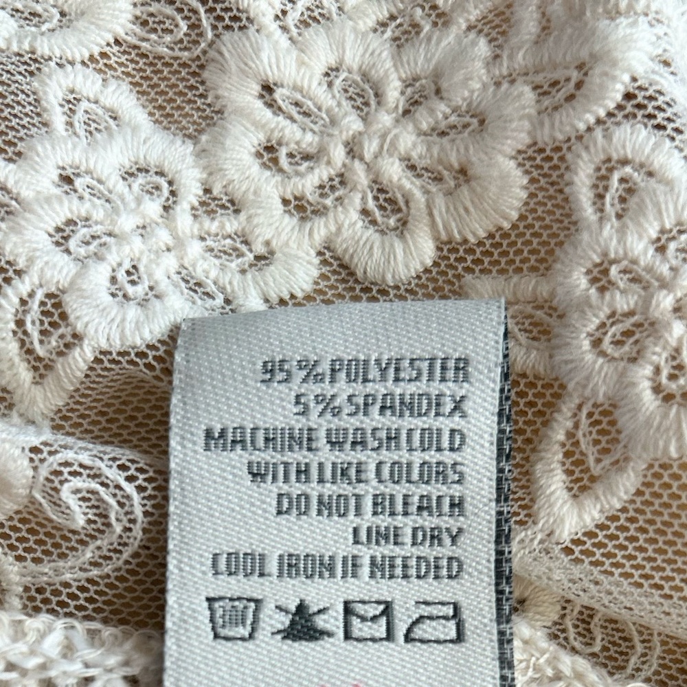 American Rag Cream Cardigan Sweater with Lace Waterfall Design - Picture 6 of 7